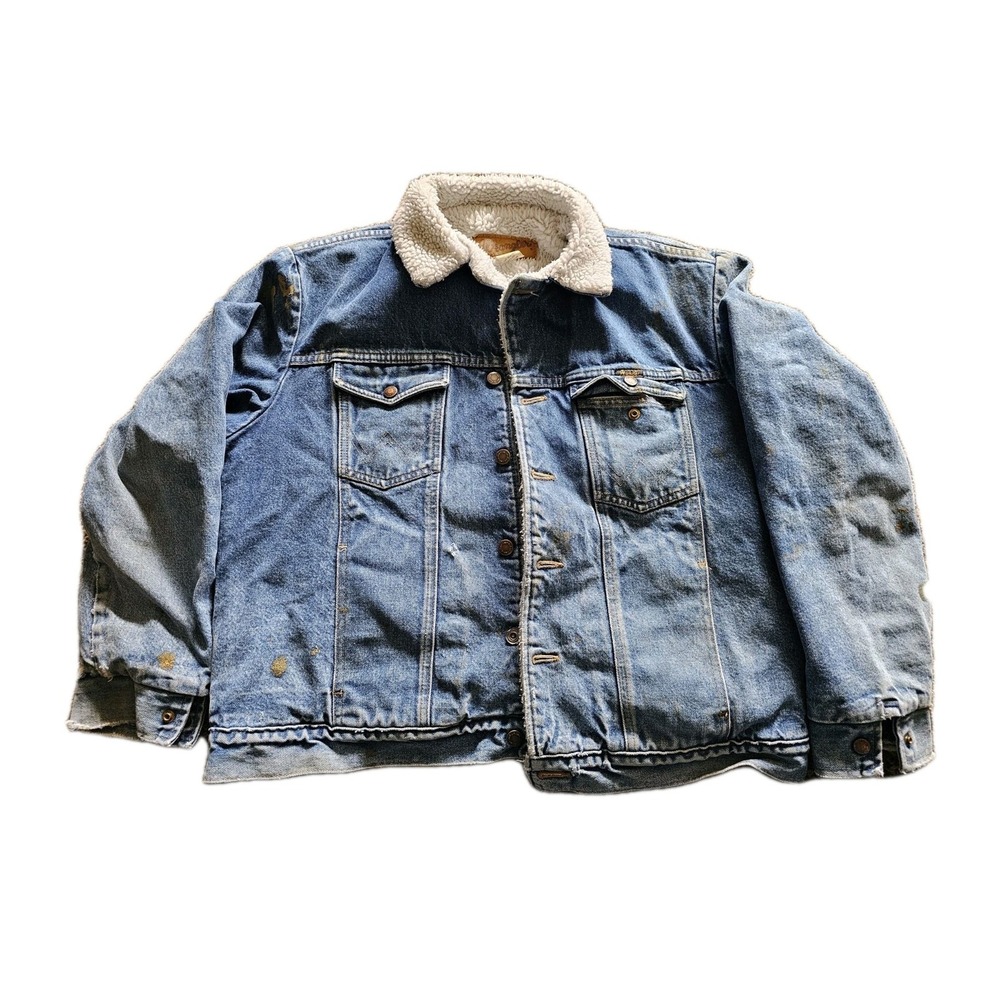 MENS‎ Wrangler Western Sherpa Lined Denim Jacket 74255PW